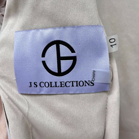 JS Collections Pink Mauve Soutache Round Neck Midi V-Back Dress Women’s 10 - Picture 8 of 10